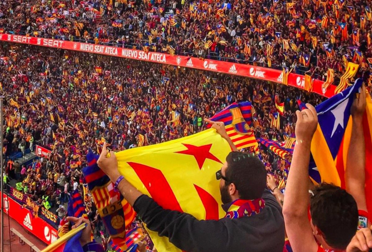 Estelades presents a la final de la Copa del Rei a l'estadi Vicente Calderón