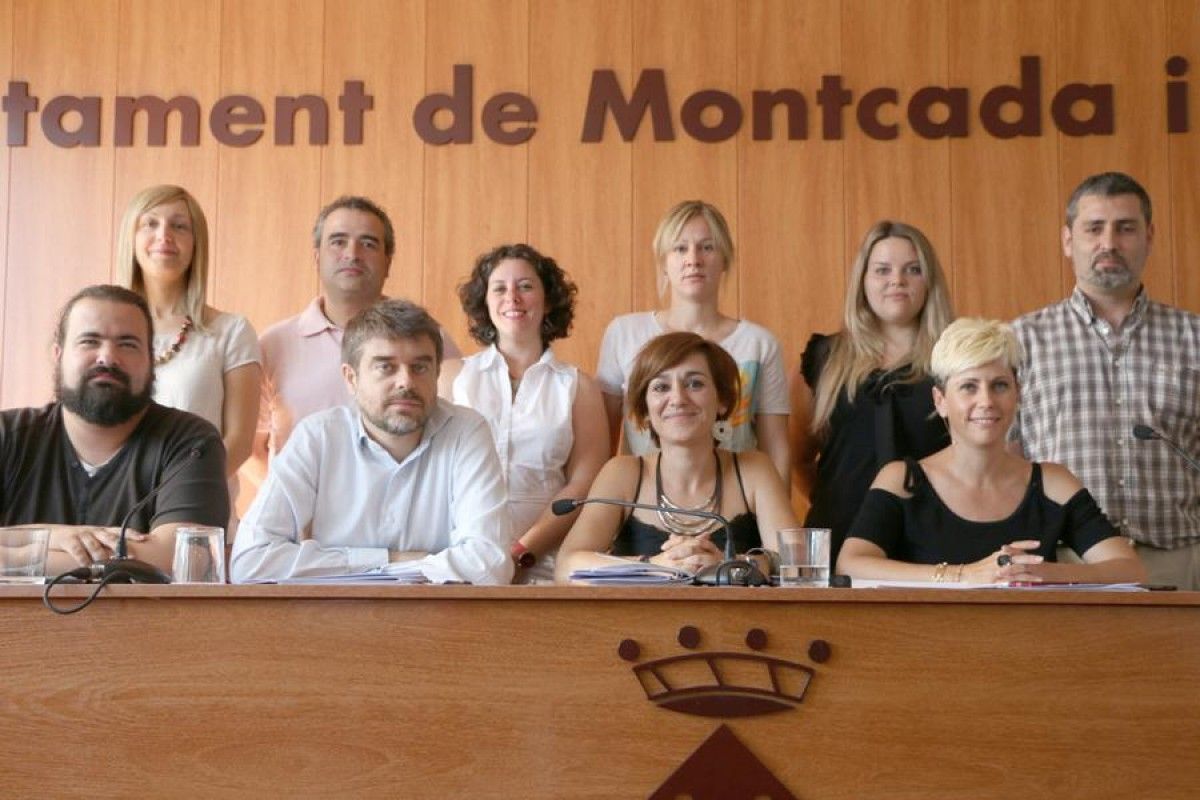 L'equip de govern municipal de Montcada, el juny del 2015