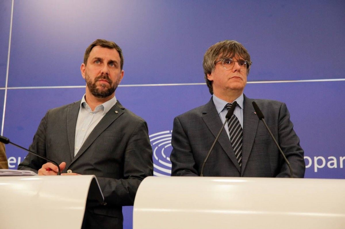 Carles Puigdemont i Toni Comín, aquest dimecres a Brussel·les.