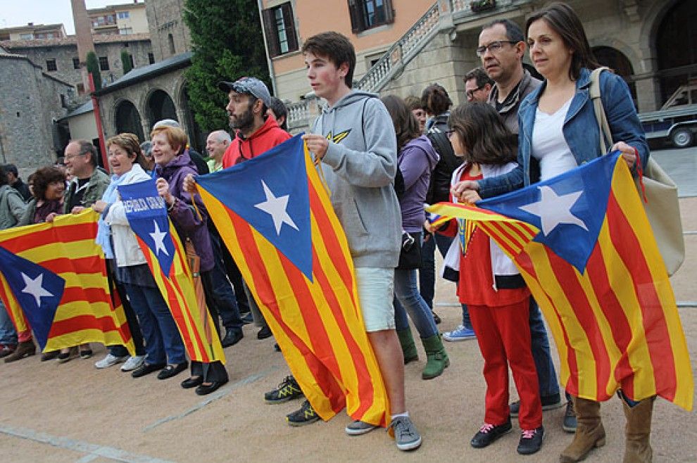 Concentració a favor de la República Catalana a Ripoll