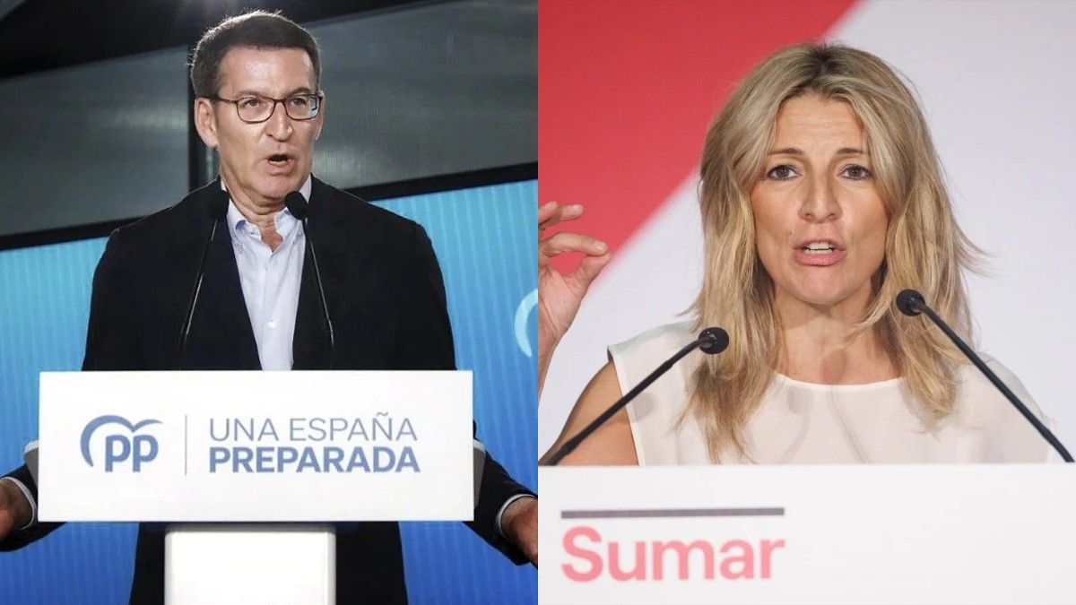 Alberto Núñez Feijóo i Yolanda Díaz, candidats del PP i Sumar
