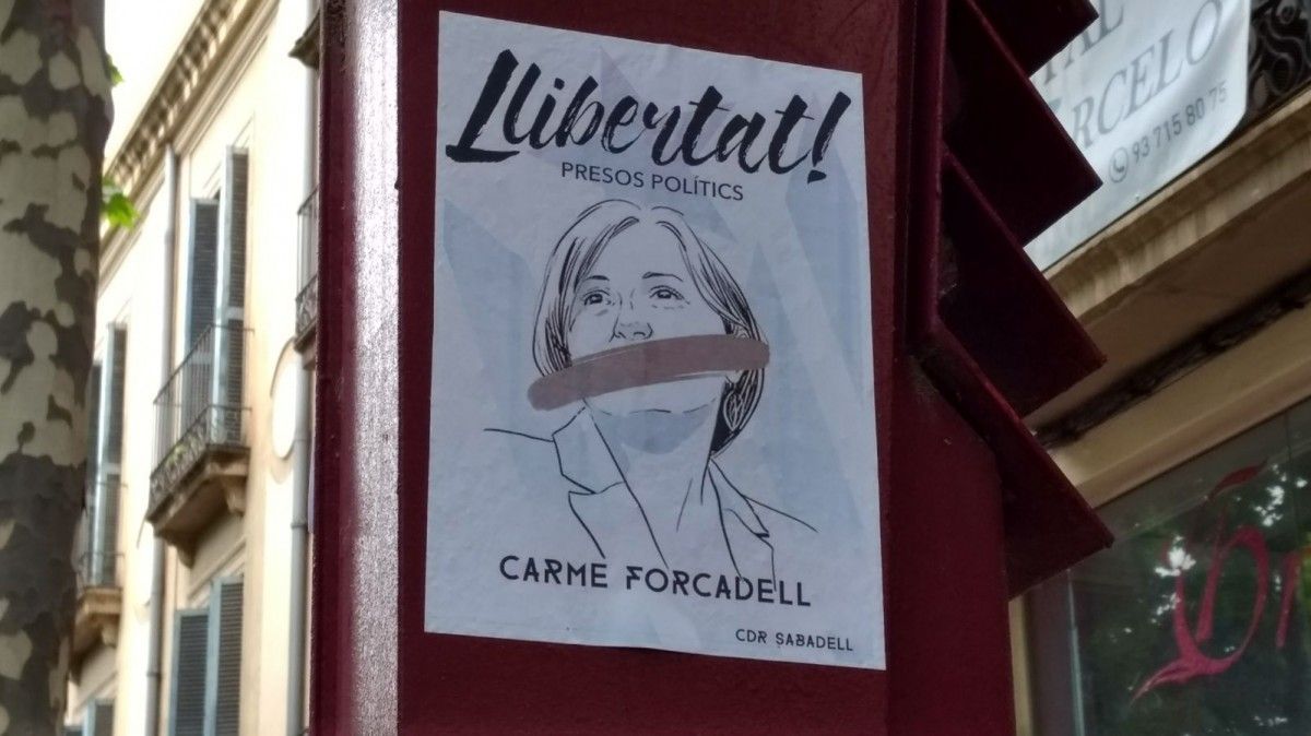 La imatge de Forcadell, molt present a Sabadell