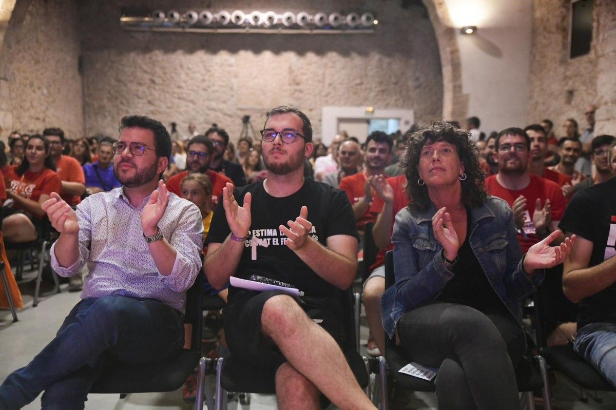 Pere Aragonès i Teresa Jordà, aquest dissabte a Sant Sadurní d'Anoia