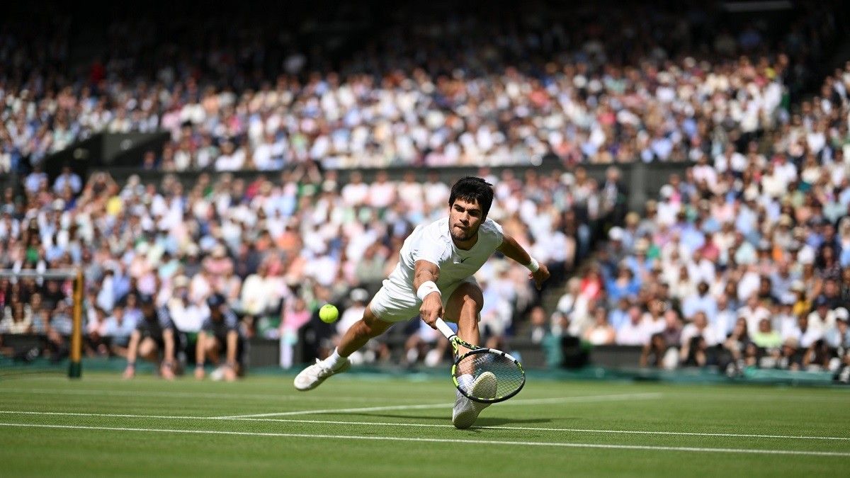 Carlos Alcaraz, durant la final de Wimbledon.