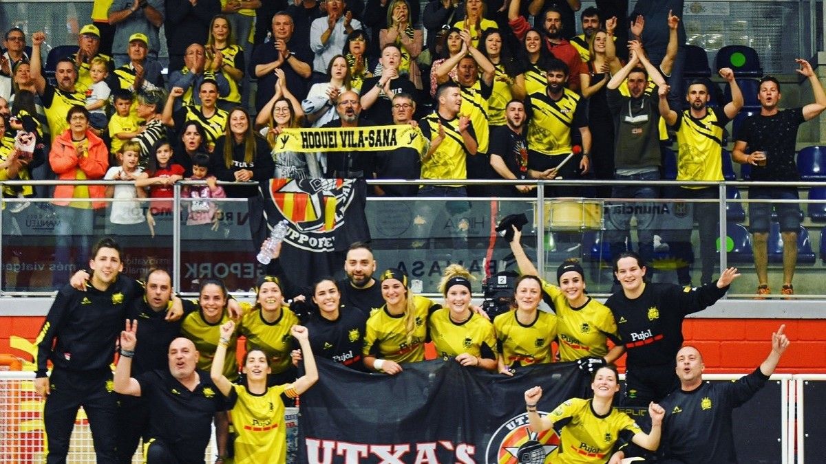 El Vila-sana celebra amb la seva afició la classificació per la final four de la Lliga Europea