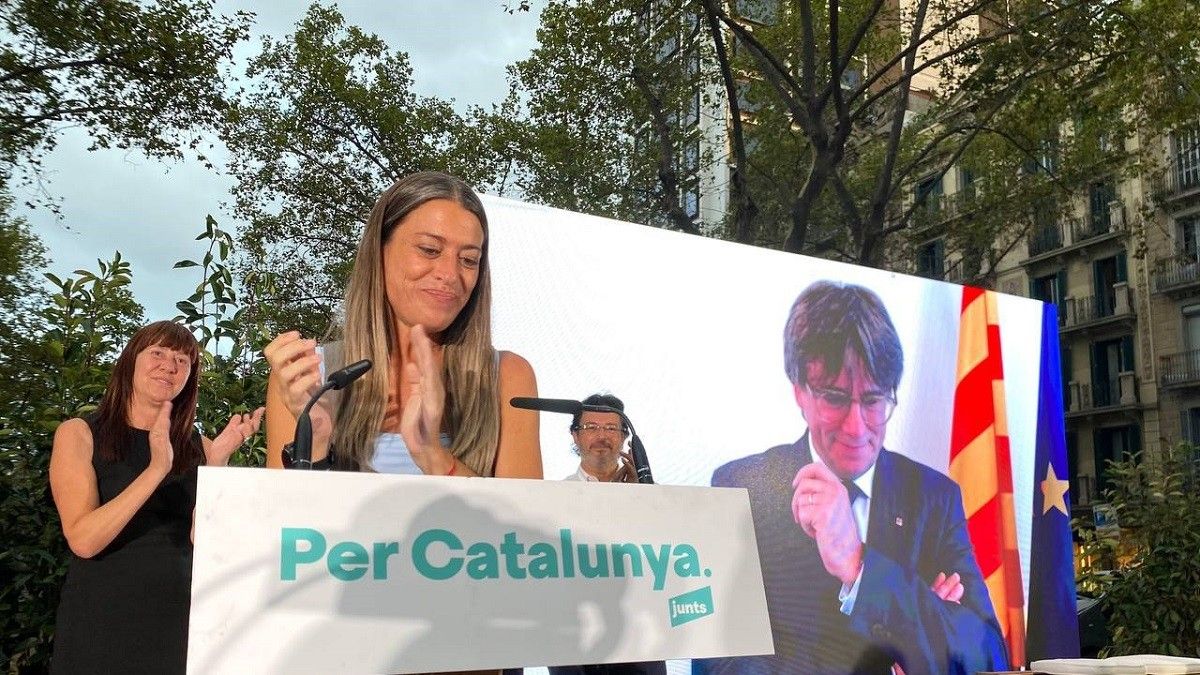 Míriam Nogueras i Carles Puigdemont, en campanya