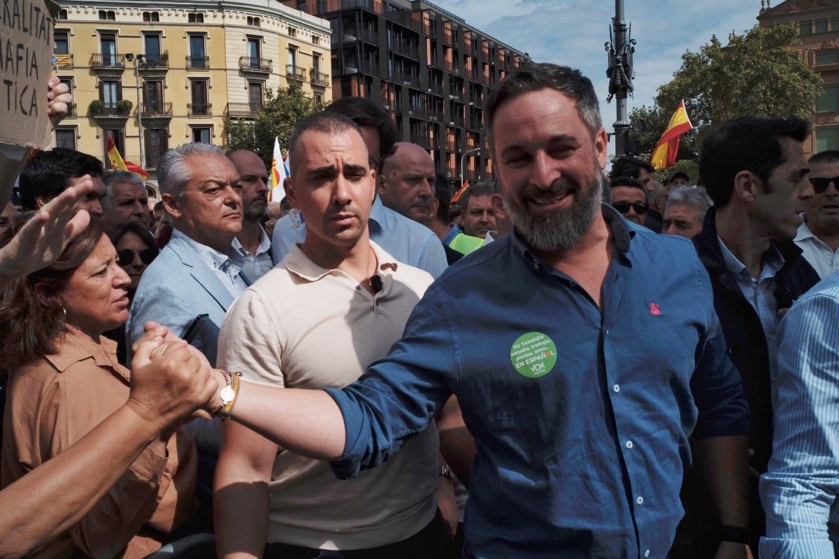 Abascal, en una manifestació contra el català a Barcelona