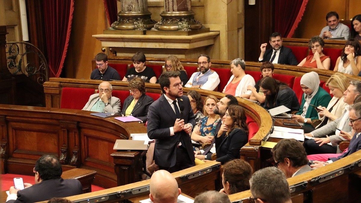 Pere Aragonès, aquest dimecres al Parlament.