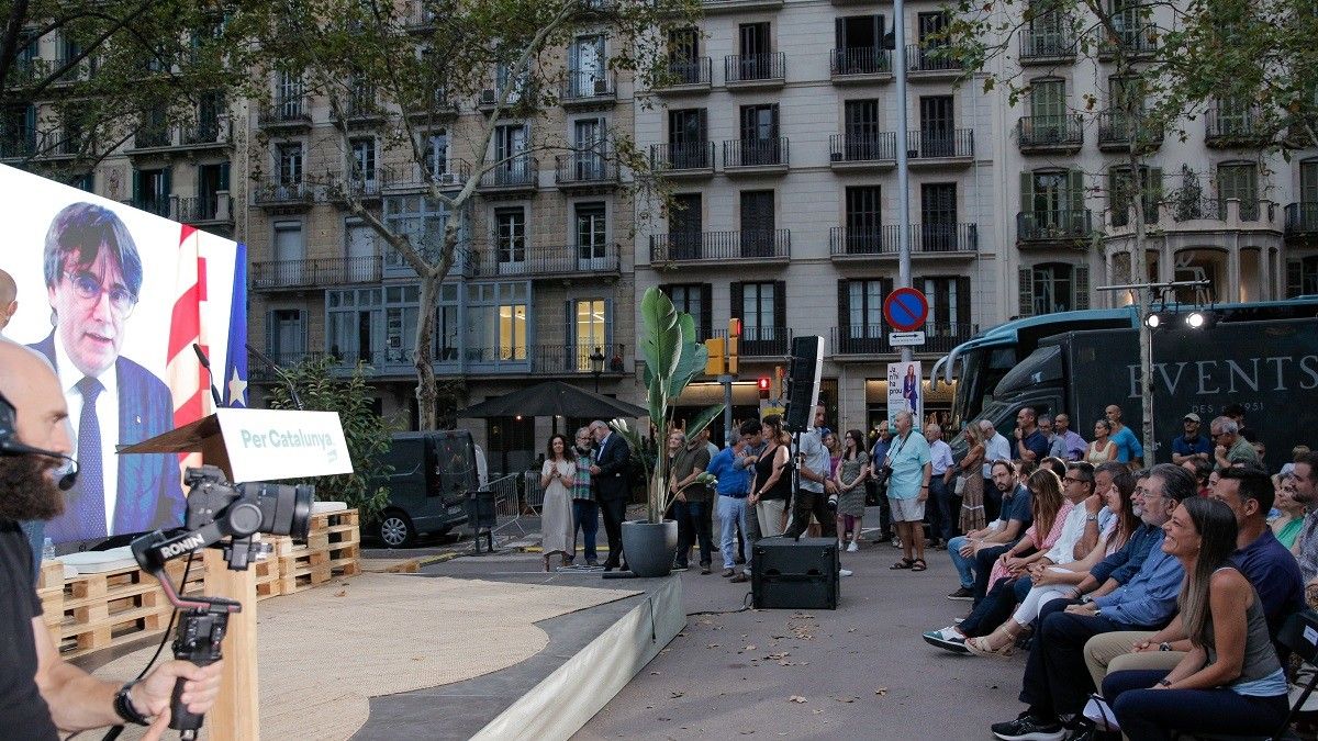 Carles Puigdemont, en el míting final de Junts