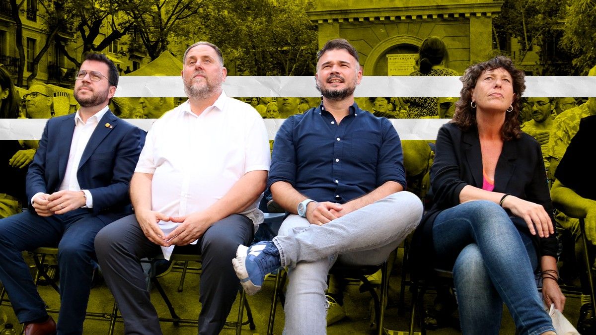 Aragonès, Junqueras, Rufián i Jordà en un acte recent