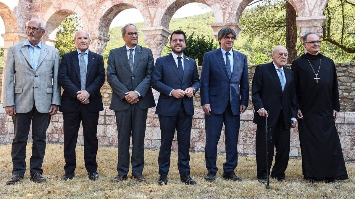 Els presidents de la Generalitat a l'abadia de Sant Miquel de Cuixà, a la Catalunya Nord