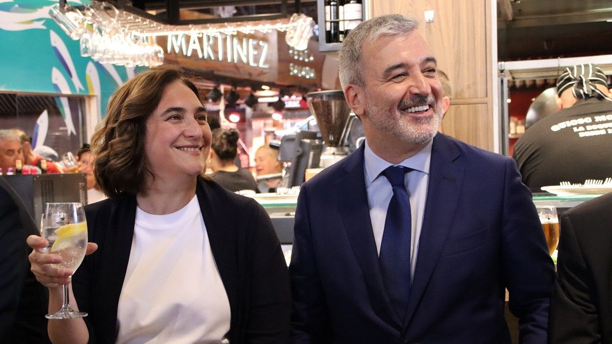 Ada Colau i Jaume Collboni, en una imatge d'arxiu durant la campanya del 28-M