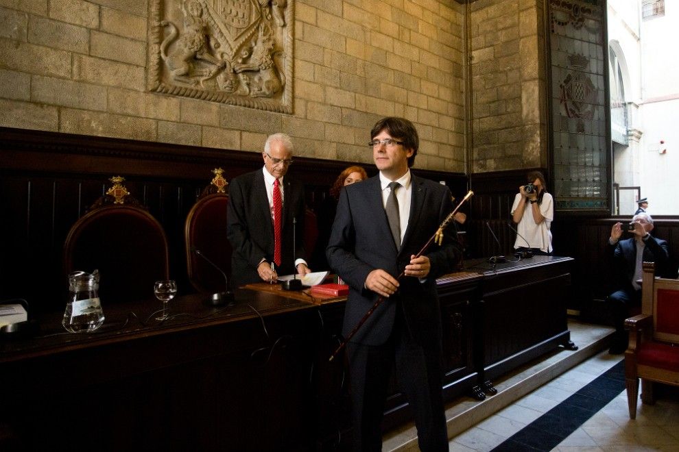 Carles Puigdemont, en l'acte d'investidura com a alcalde