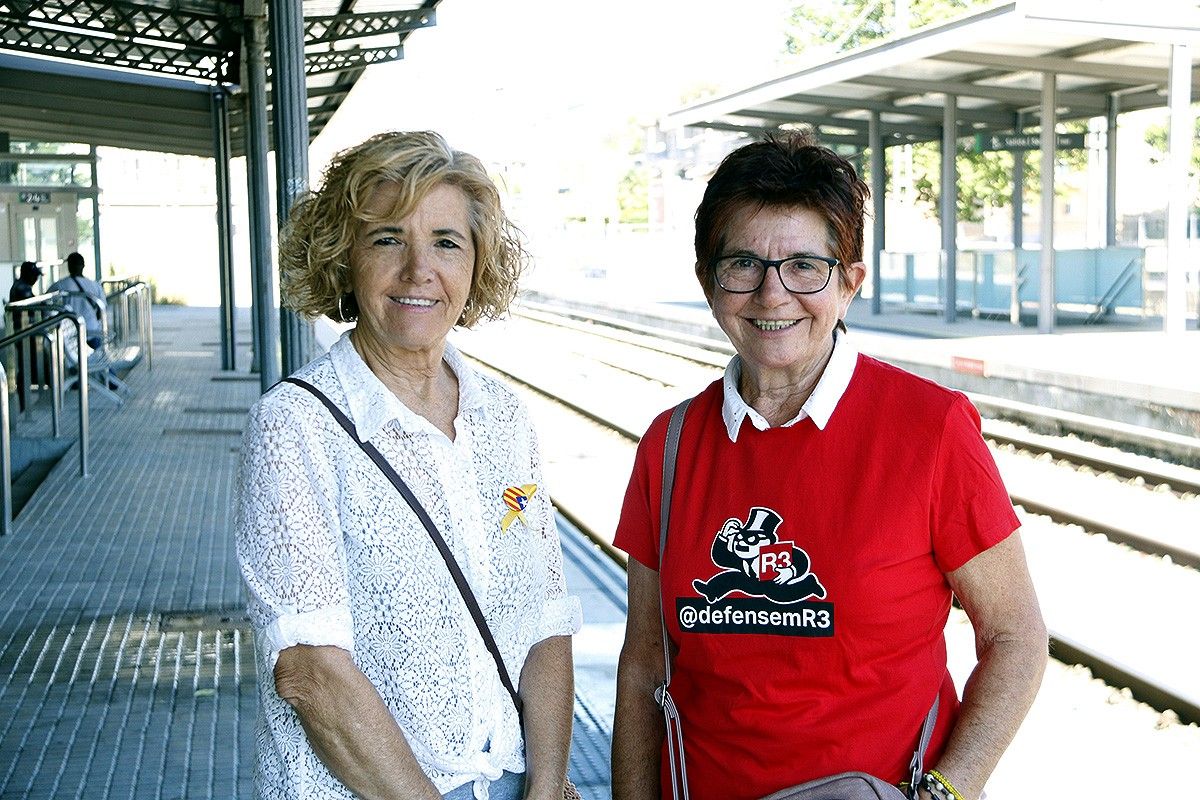 Fina i Teresa Arderiu, portaveus de la plataforma Perquè no ens fotin el tren
