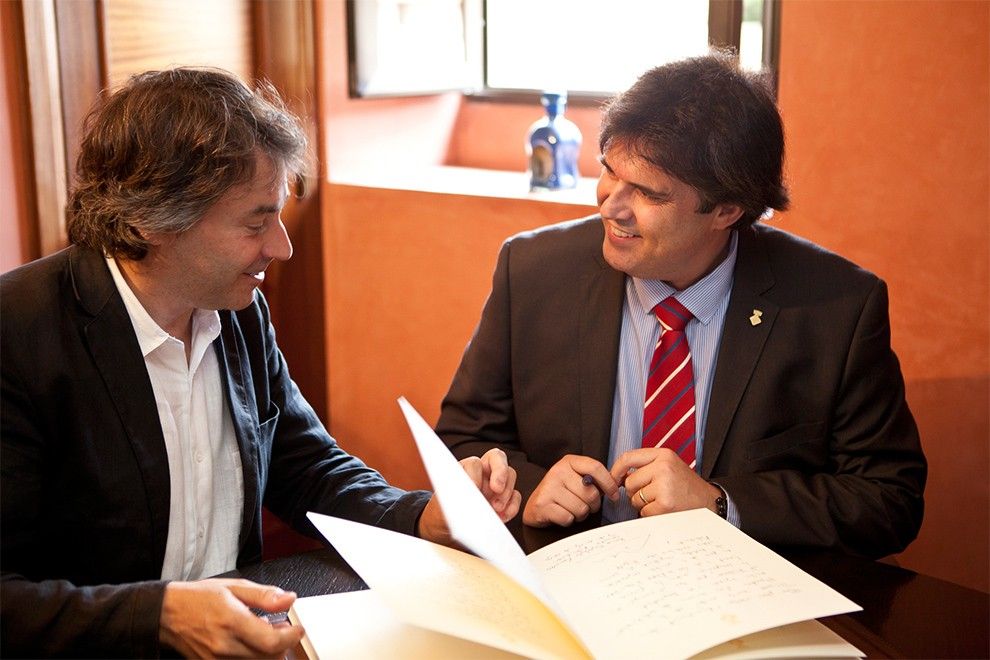Jordi Munell i Pere Vila, a l'Ajuntament de Ripoll