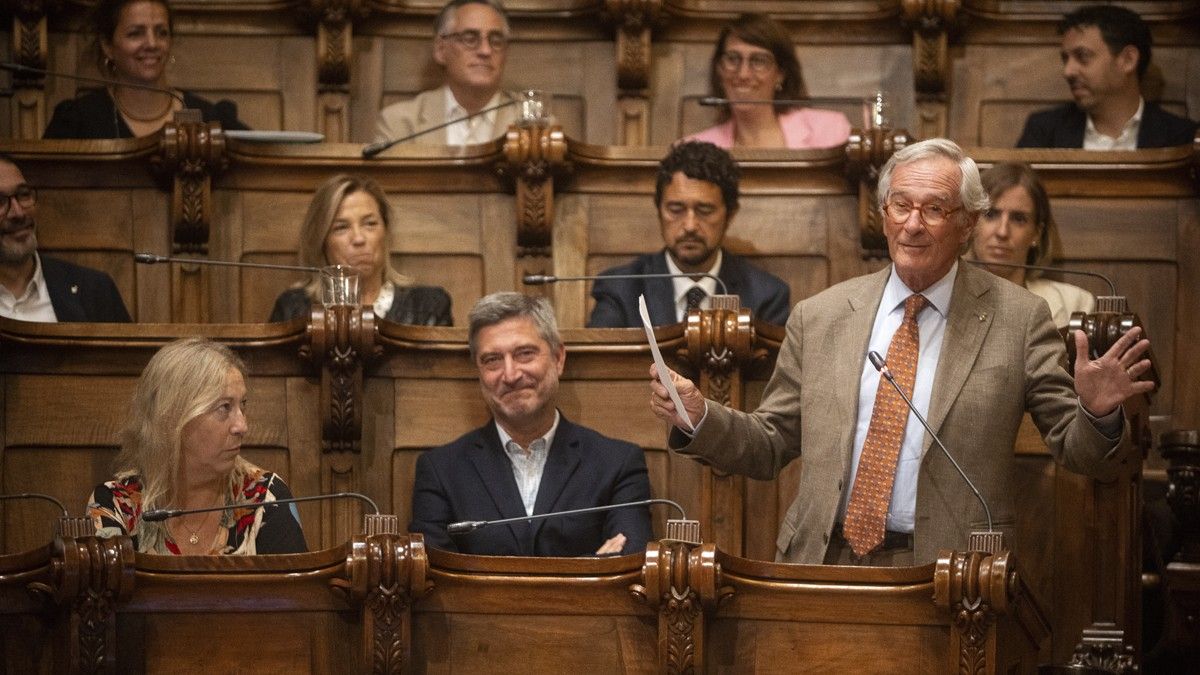 Xavier Trias al ple de l'ajuntament, en imatge d'arxiu