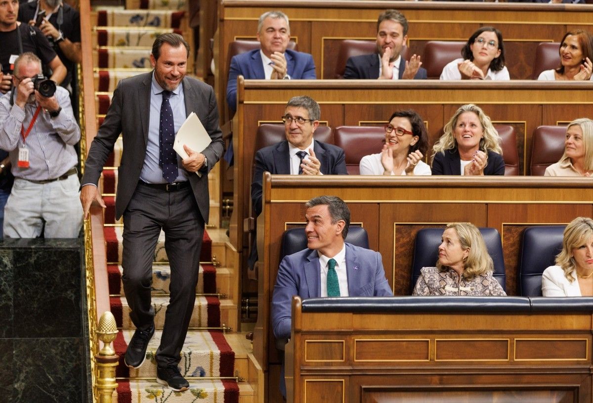 El diputat socialista Óscar Puente, aquest dimarts al Congrés. 