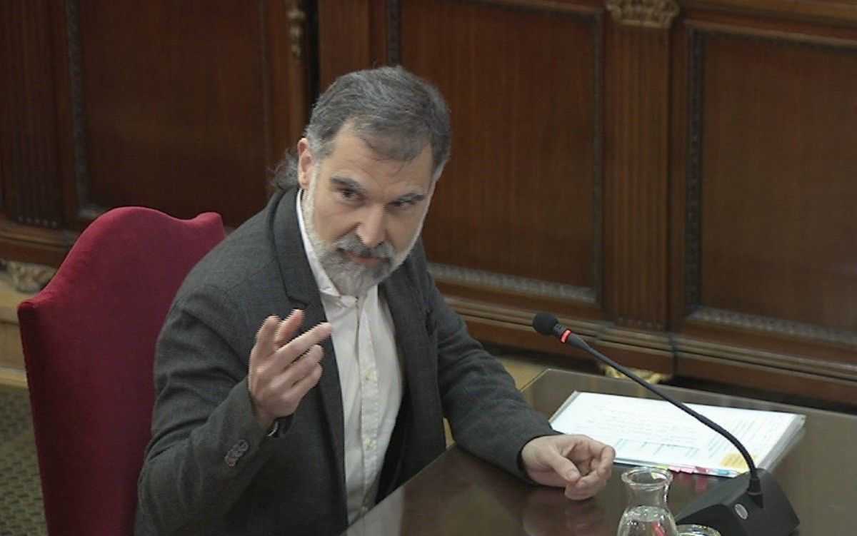 El president d'Òmnium Cultural, Jordi Cuixart, declarant al Suprem. 