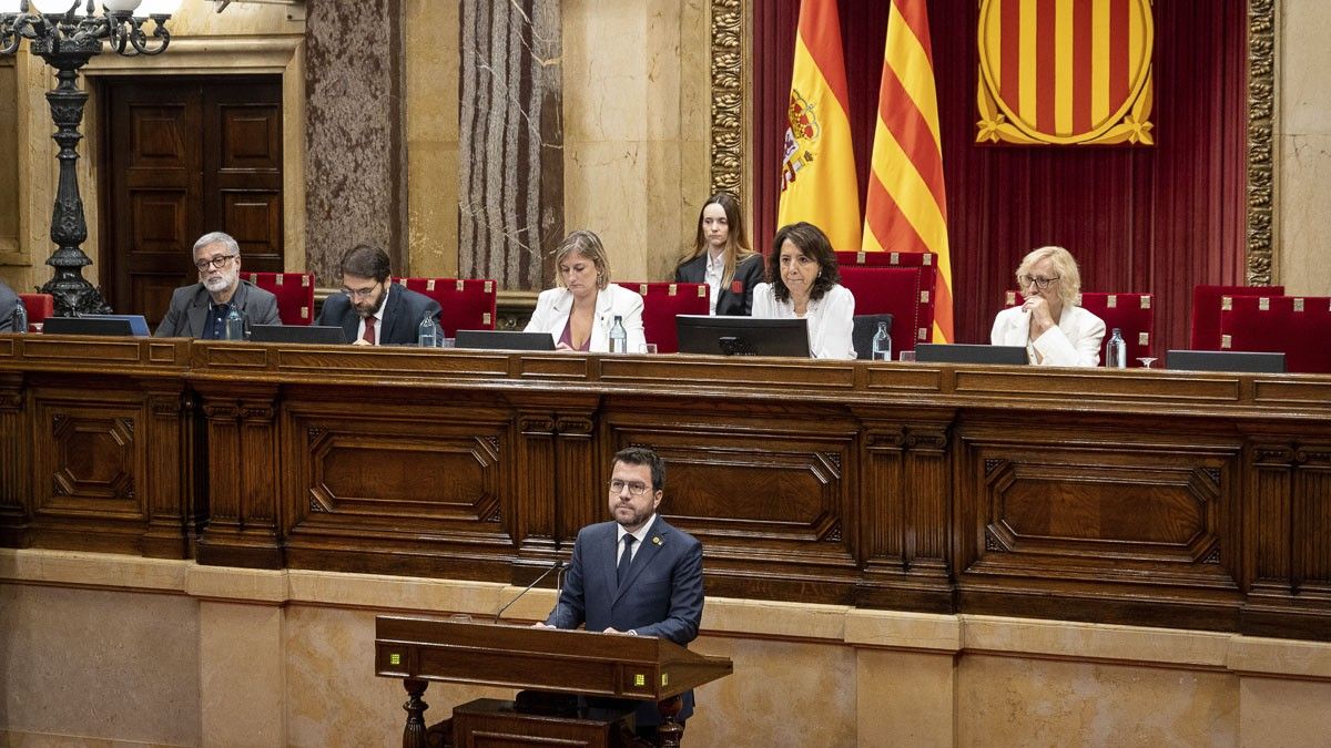 Pere Aragonès, durant el debat de política general