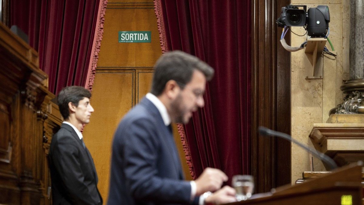 Pere Aragonès, en el debat de política general.