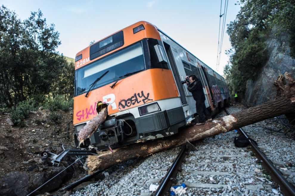 Un arbre ha afectat un tren i ha quedat desacoblat al Vallès