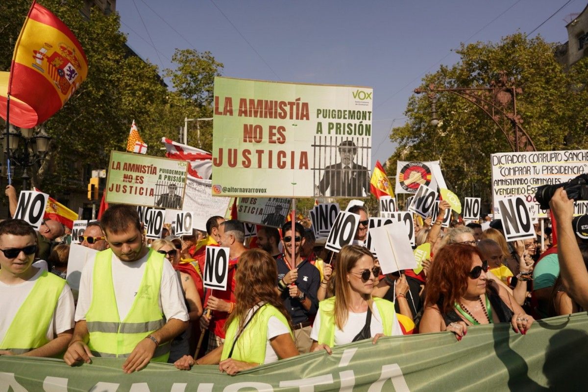 Manifestació de Societat Civil Catalana aquest diumenge a Barcelona.