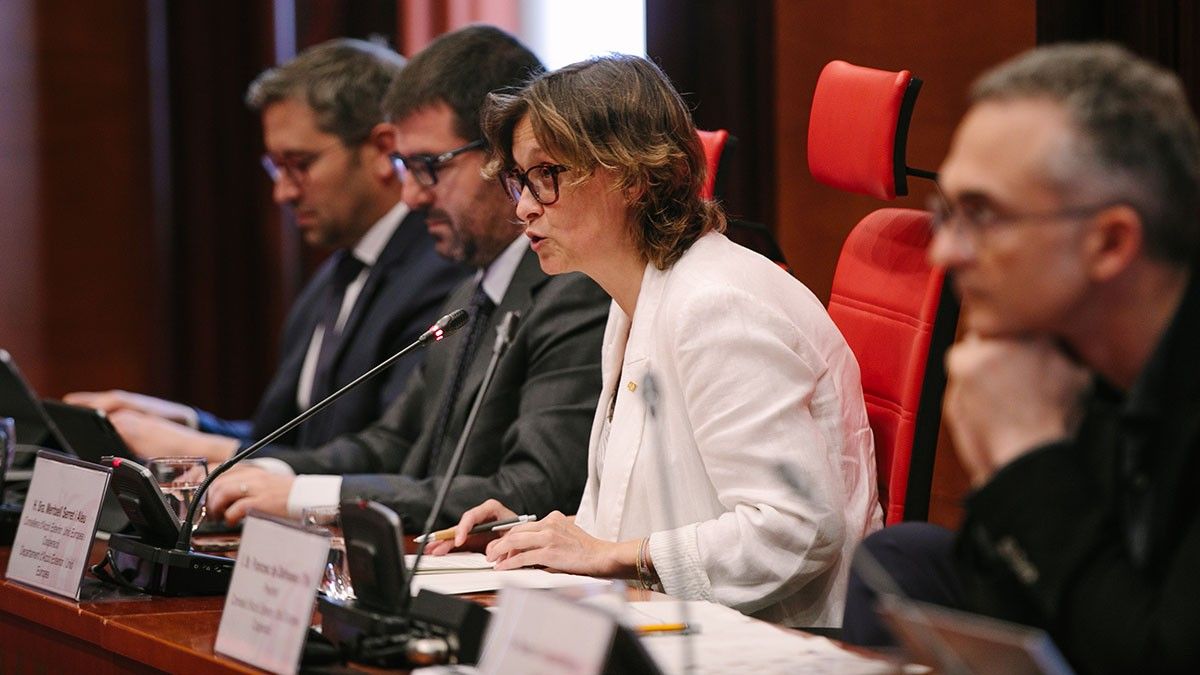 La consellera Serret, durant la presentació del cos d'acció exterior al Parlament