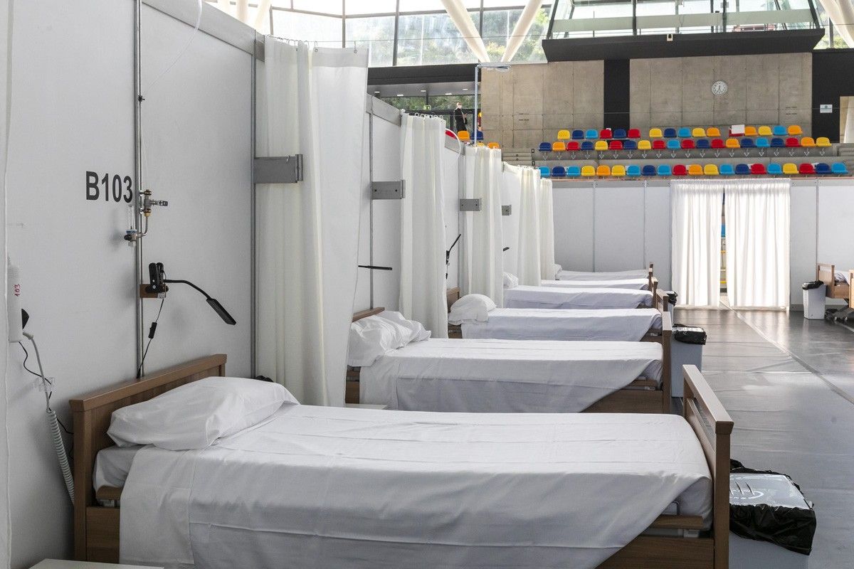 Un dels espais, amb llits, de l'Hospital Temporal Vallès Salut
