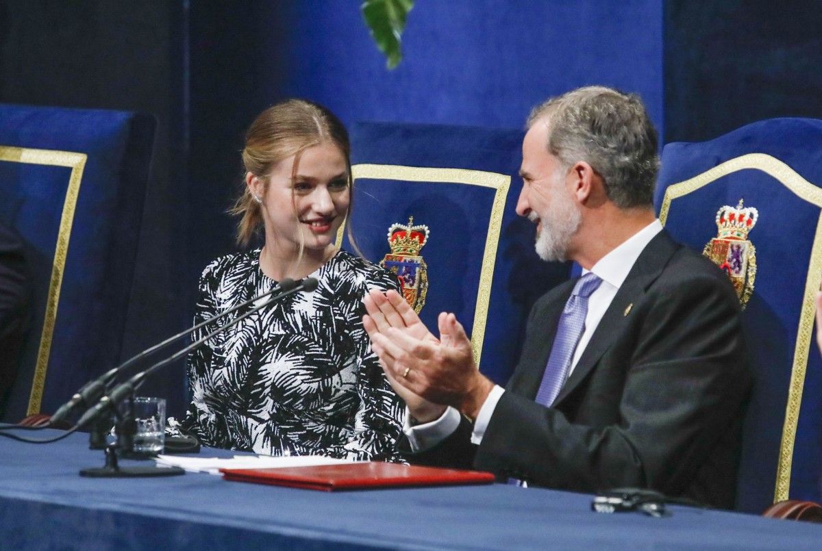 Elionor i Felip VI en la cerimònia dels Premis Princesa d'Astúries.