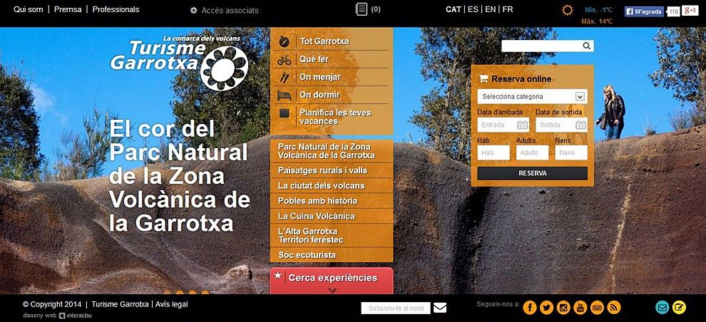 Imatge del portal web de Turisme Garrotxa.