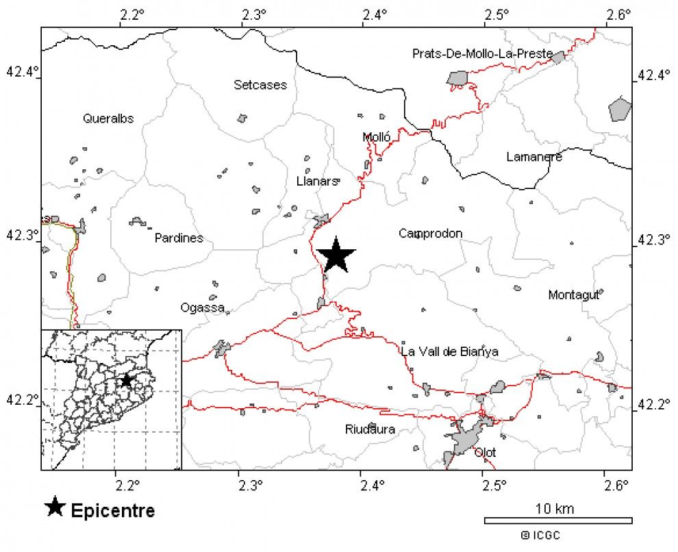 Terratrèmol al sud de la Vall de Camprodon
