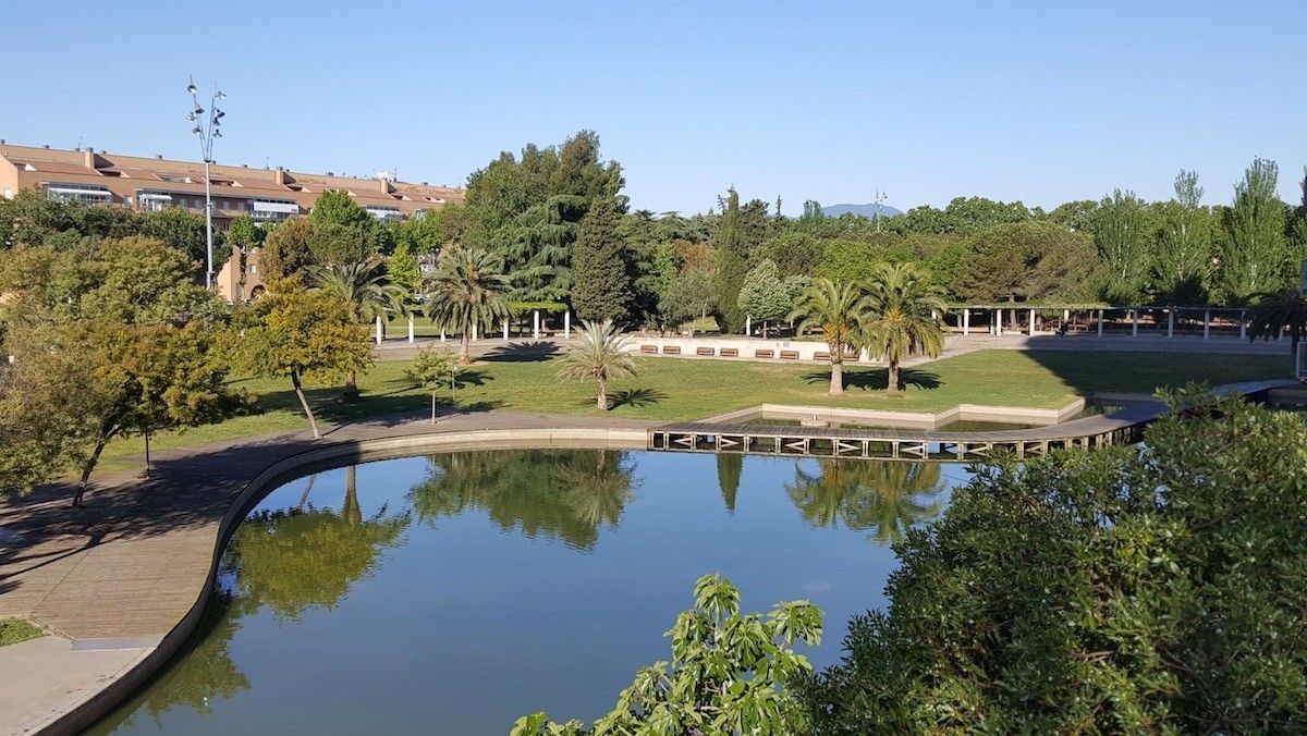 El Parc del Migdia de la ciutat de Girona, on s'ha trobat els ànec coll-verd.