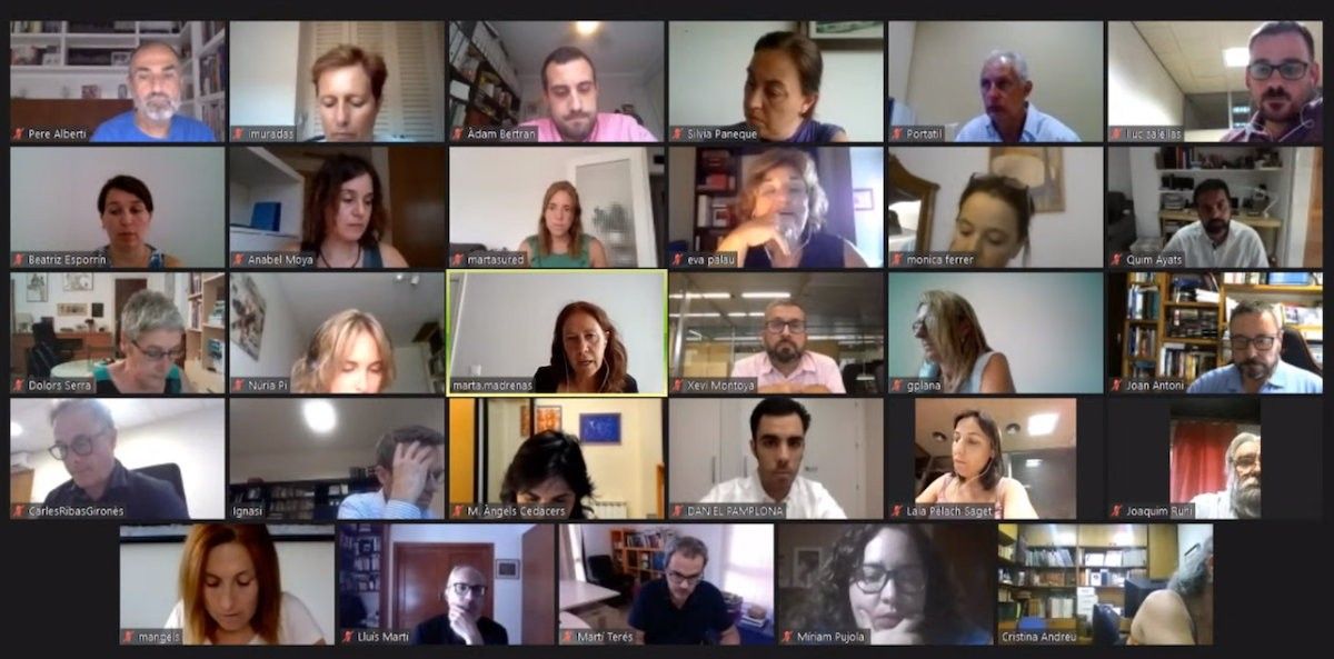 Captura de pantalla del ple telemàtic de l'Ajuntament de Girona aquest dilluns.