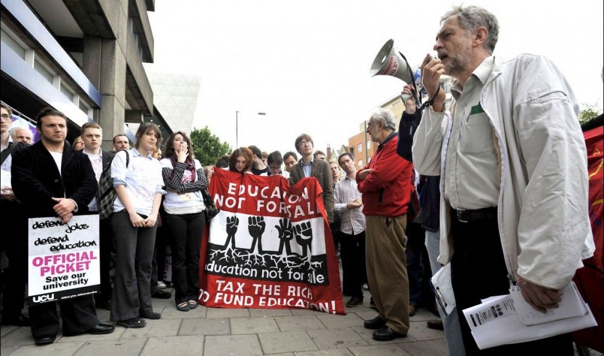 Jeremy Corbin, en una protesta