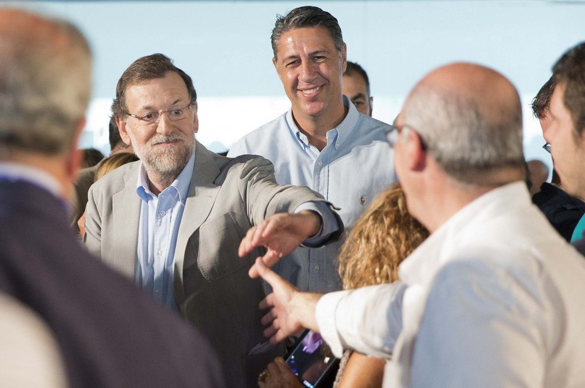 Rajoy, junt a Albiol, en un acte de campanya