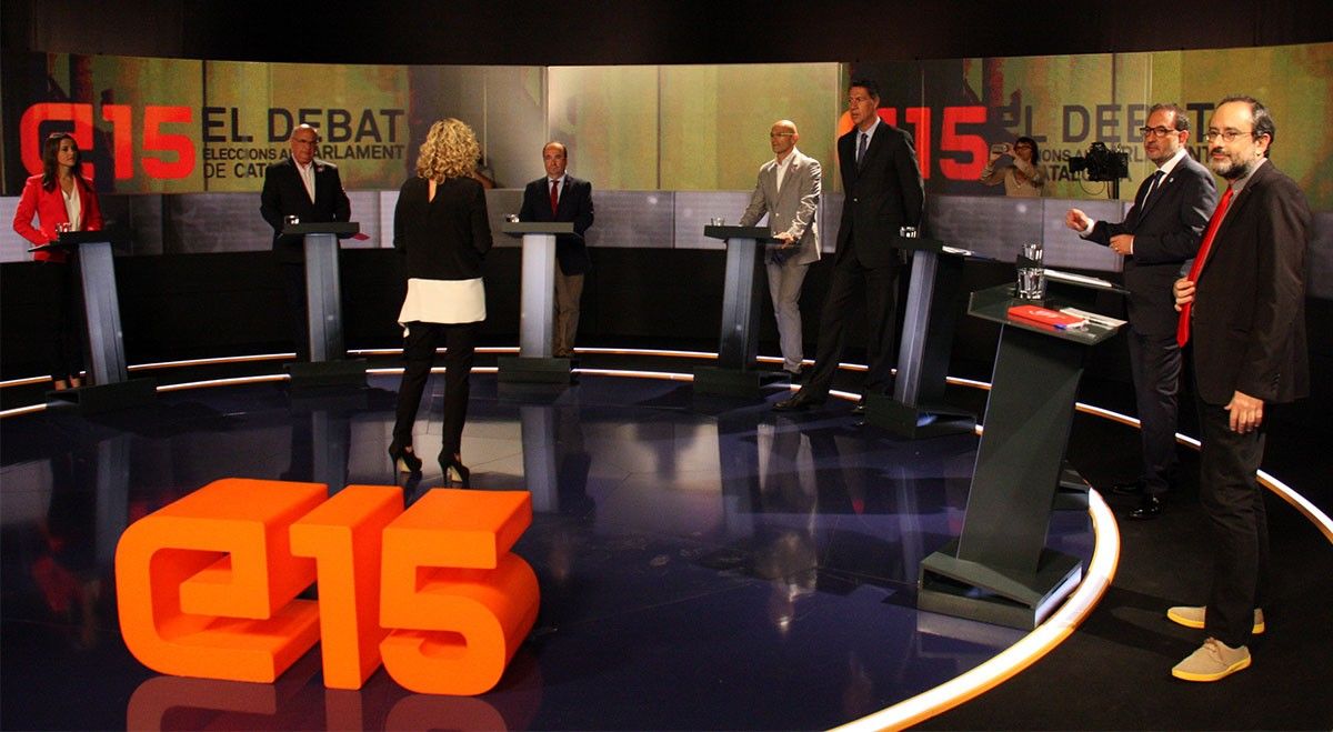 Els candidats, abans del debat de TV3