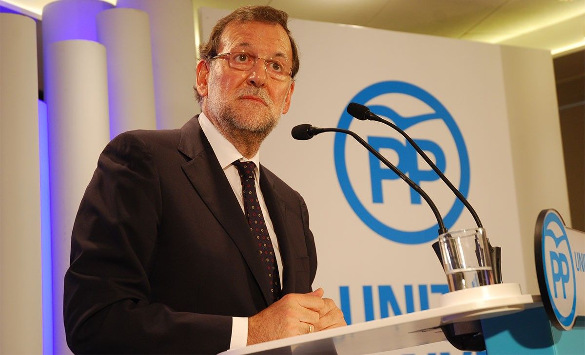 Mariano Rajoy, en un acte en un hotel de Girona