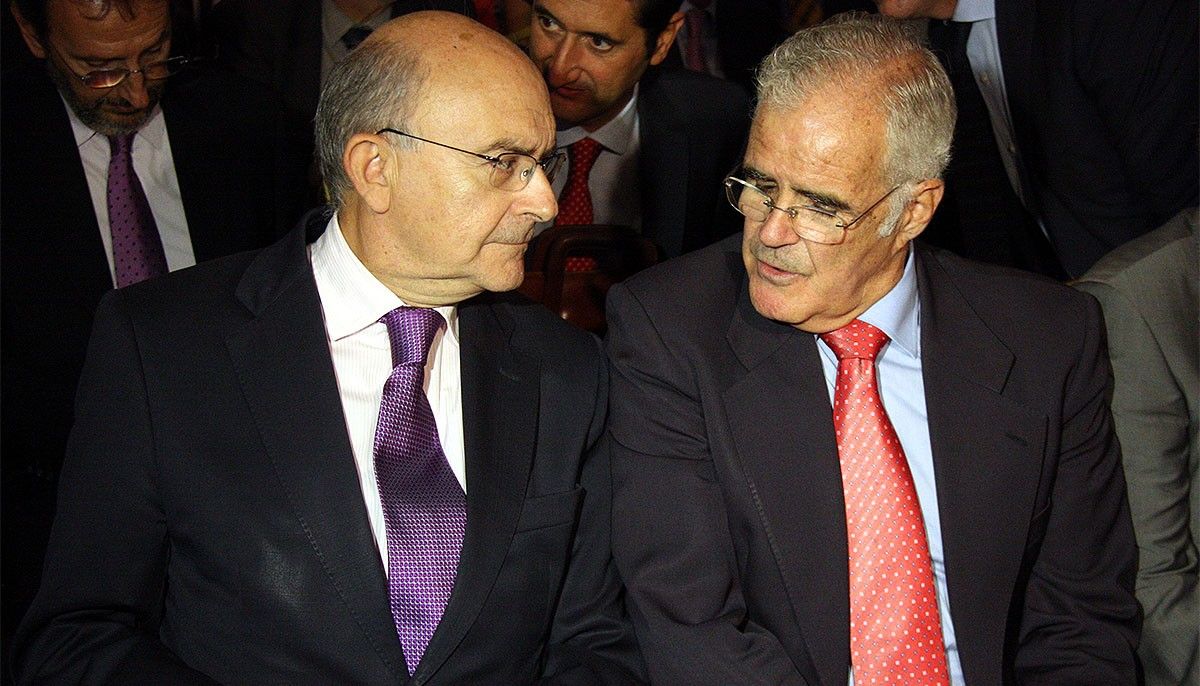 Romero de Tejada, a la dreta, amb l'expresident del TSJC Miguel Ángel Gimeno