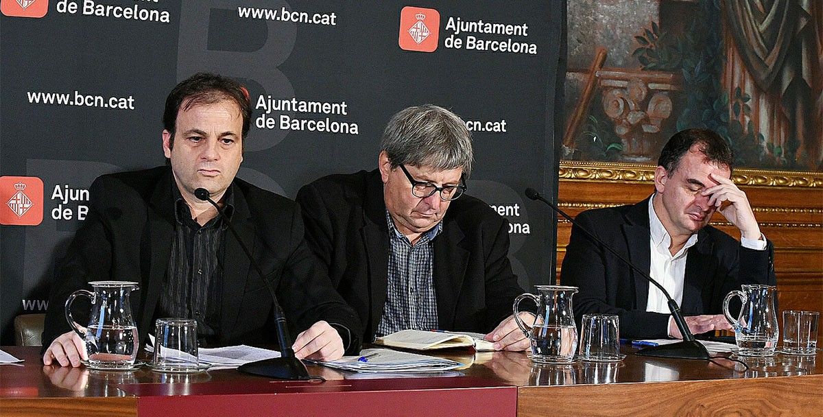 Jaume Asens, amb Guido Ramellini i Alfred Bosch