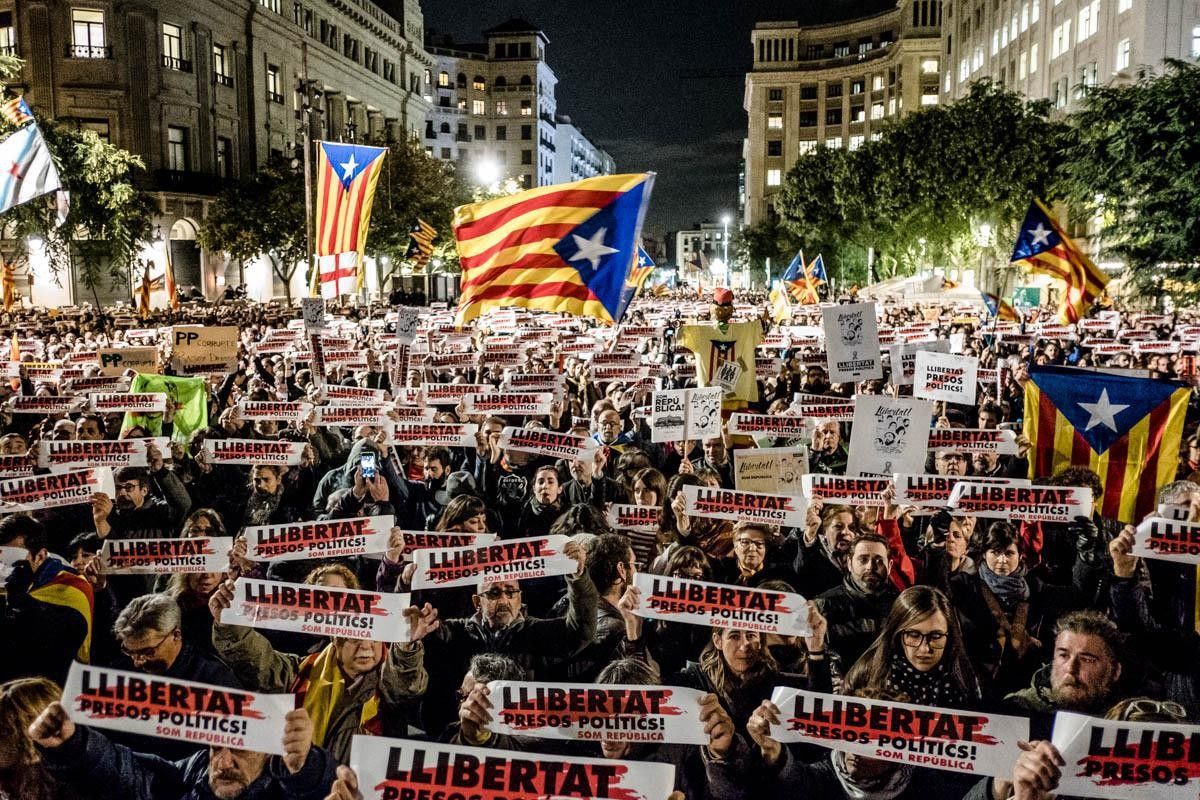 La manifestació a Barcelona pels presos polítics