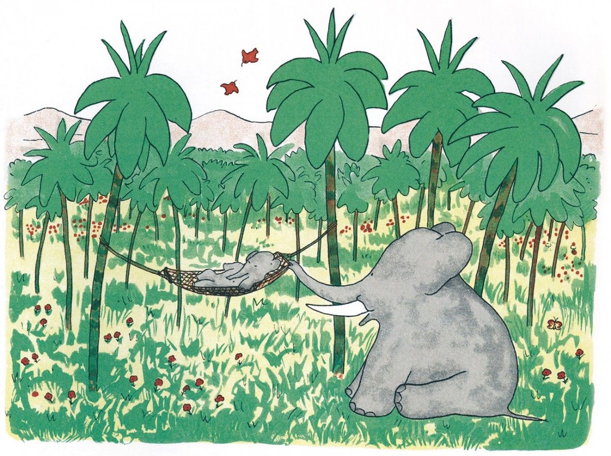 Una de les il·lustracions del popular elefant Babar