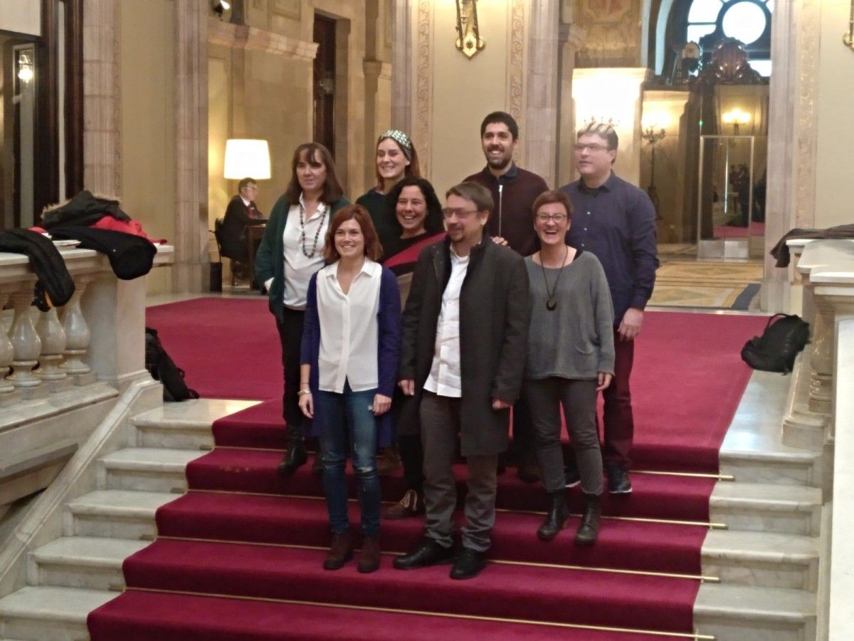 Els vuit diputats de Catalunya en Comú-Podem, al Parlament