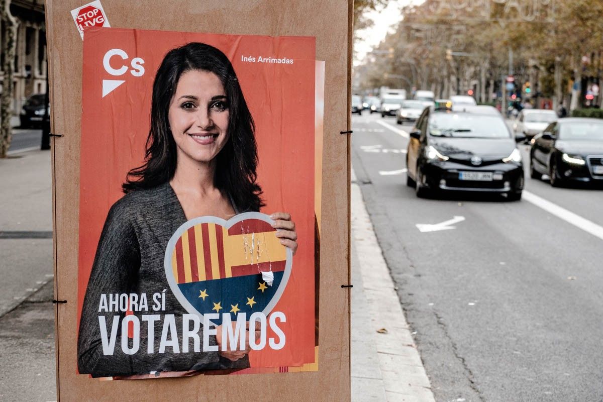 Publicitat electoral de Ciutadans a Barcelona