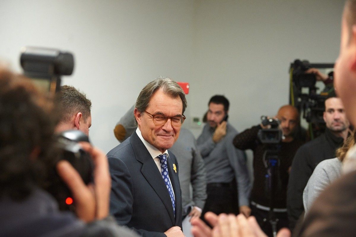 Artur Mas, després de la roda de premsa a la seu del PDECat