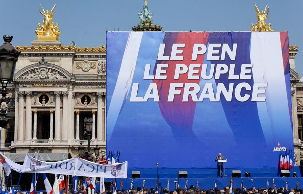 Míting del Front Nacional, amb Jean-Marie Le Pen, el 2007 a París