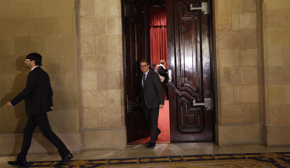 Artur Mas, a la sortida de la reunió de Junts pel Sí