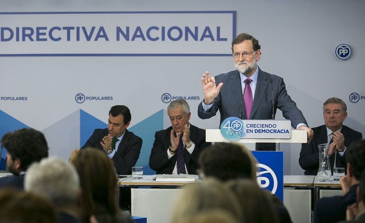Rajoy aquest dilluns davant la junta directiva del seu partit.