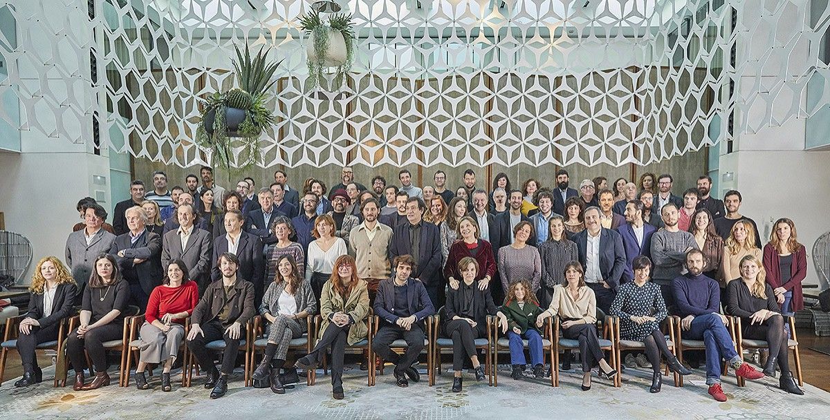 Foto de família amb els nominats als Premis Gaudí 2018