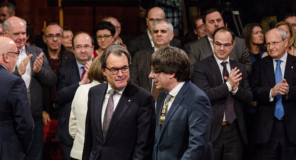 Artur Mas i Carles Puigdemont, després de la presa de possessió