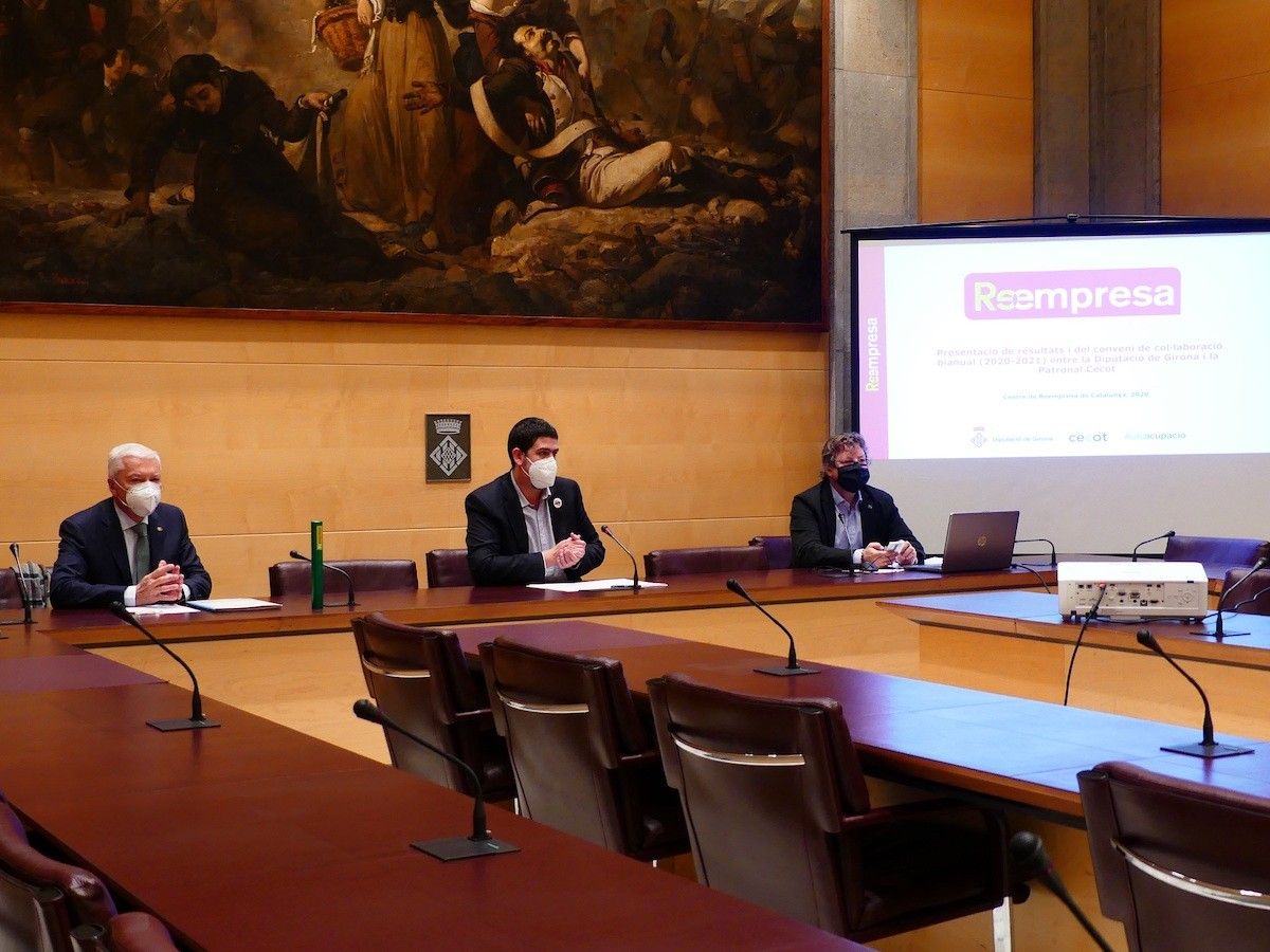 Un moment de la presentació dels resultats de Reempresa a la Diputació de Girona.